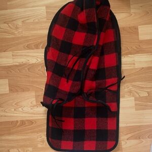 LL Bean Buff Plaid Sled Cover, NEW